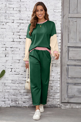 💚 Luke & Estelle “Evergreen Luxe” 2-Piece Colorblock Set 💚