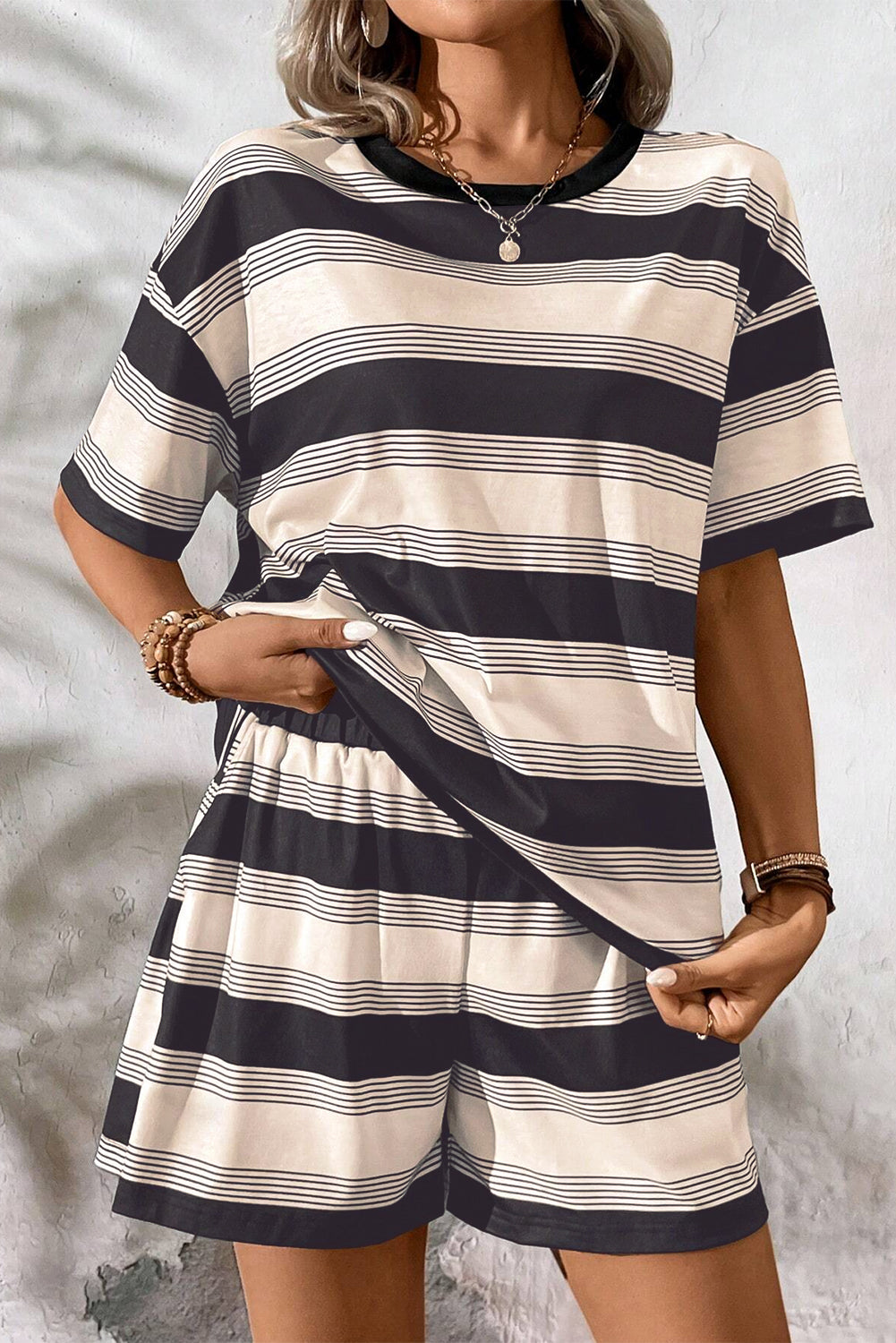 Weekend Vibes Striped Lounge Set – Effortless Comfort in Style