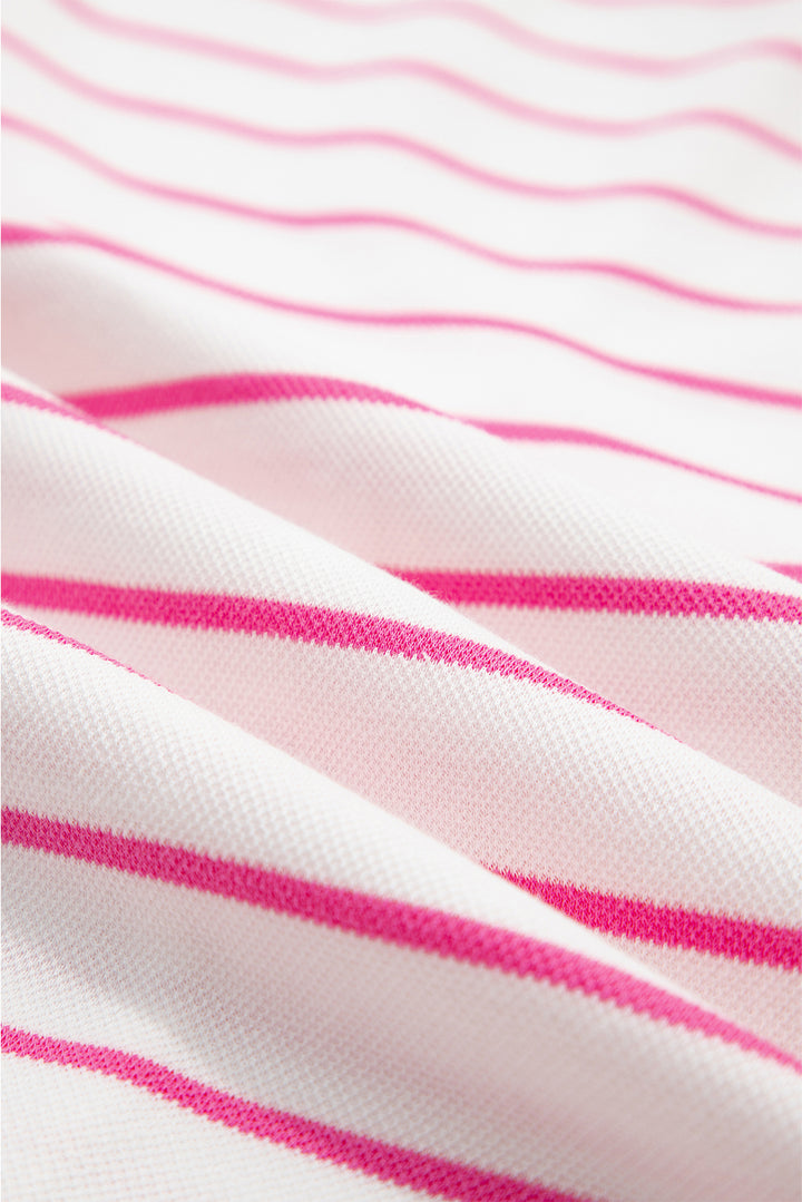 Fall Into Comfort Knit Stripe Set – Bright Pink & White