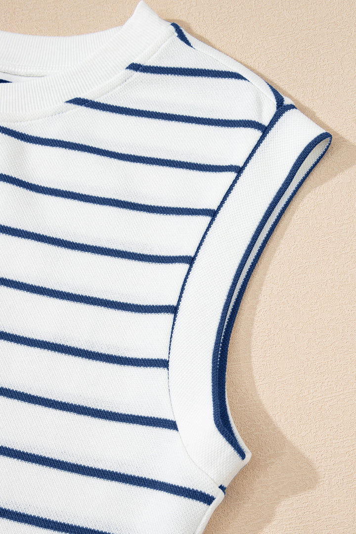 Fall Into Comfort Knit Stripe Set – Sailor Blue & White