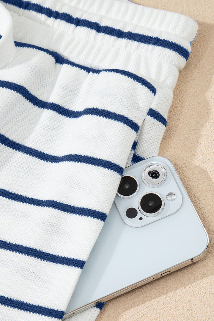 Fall Into Comfort Knit Stripe Set – Sailor Blue & White