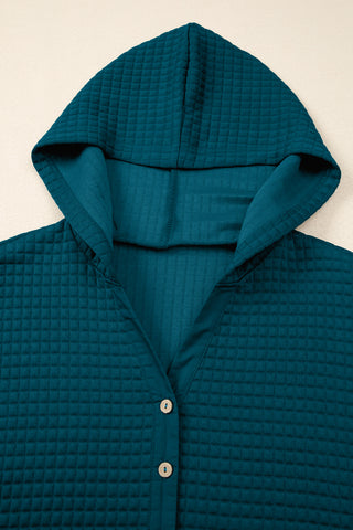 Luke & Estelle "Cozy Confidence" Waffle Knit Buttoned Lounge Set – Teal