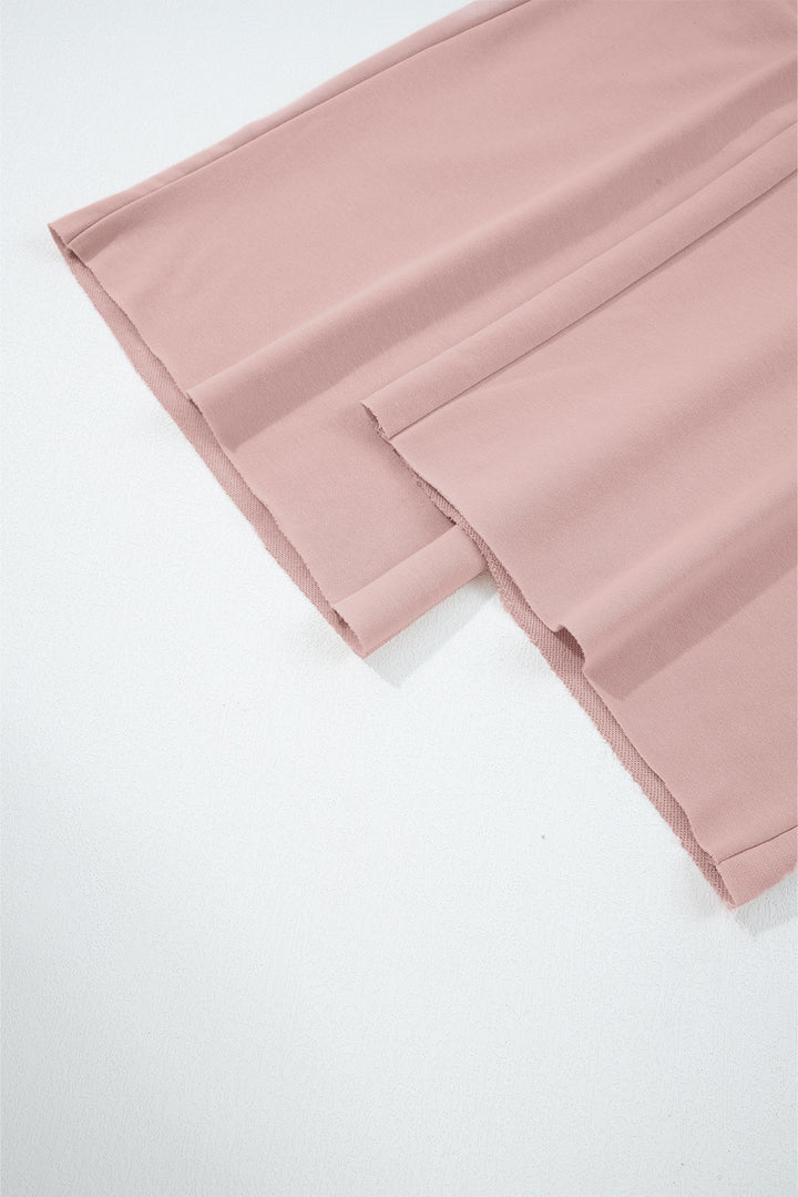 Soft Focus Wide-Leg Lounge Set — Dusty Rose