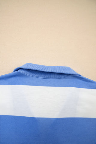 Weekend Stripe Half Zip Set – Relaxed Shorts Set