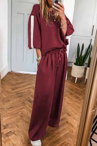 Homecoming Varsity Stripe Two-Piece Sweatsuit Set