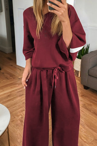 Homecoming Varsity Stripe Two-Piece Sweatsuit Set