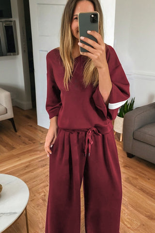 Homecoming Varsity Stripe Two-Piece Sweatsuit Set