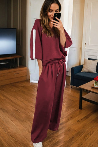 Homecoming Varsity Stripe Two-Piece Sweatsuit Set