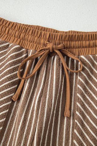 Everyday Stripe Lounge Set – Drawstring Cropped Pant Set