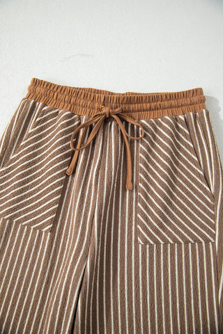 Everyday Stripe Lounge Set – Drawstring Cropped Pant Set