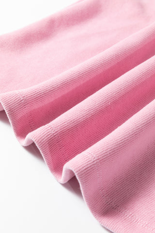 Luke & Estelle Textured Knit Lounge Set – Pink High Neck Relaxed Pant Set