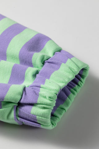 Luke & Estelle Lavender Lime Stripe Pullover Shorts Set