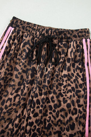 Wild Side Leopard & Pink Stripe Two-Piece Lounge Set