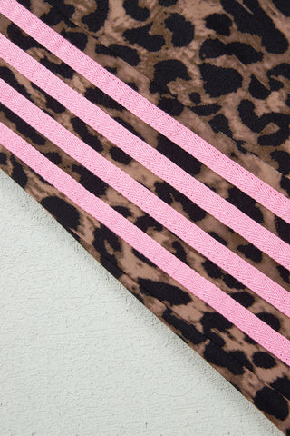 Wild Side Leopard & Pink Stripe Two-Piece Lounge Set