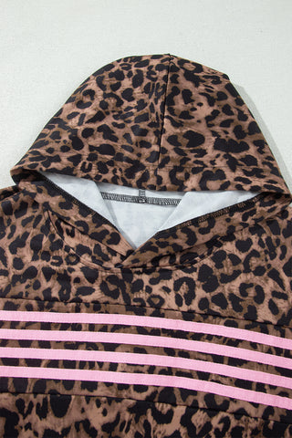 Wild Side Leopard & Pink Stripe Two-Piece Lounge Set