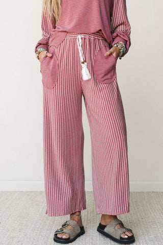 Porch Swing Raw Seam Patchwork Two-Piece Lounge Set