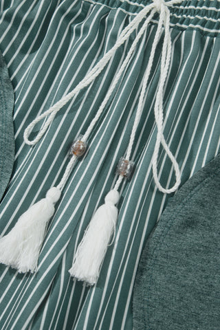Porch Swing Raw Seam Patchwork Two-Piece Lounge Set