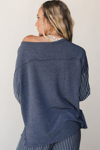 Porch Swing Raw Seam Patchwork Two-Piece Lounge Set