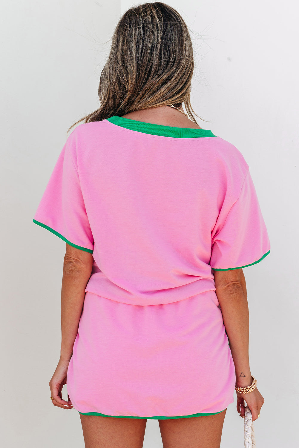 Bubblegum & Kelly Contrast Skort Set