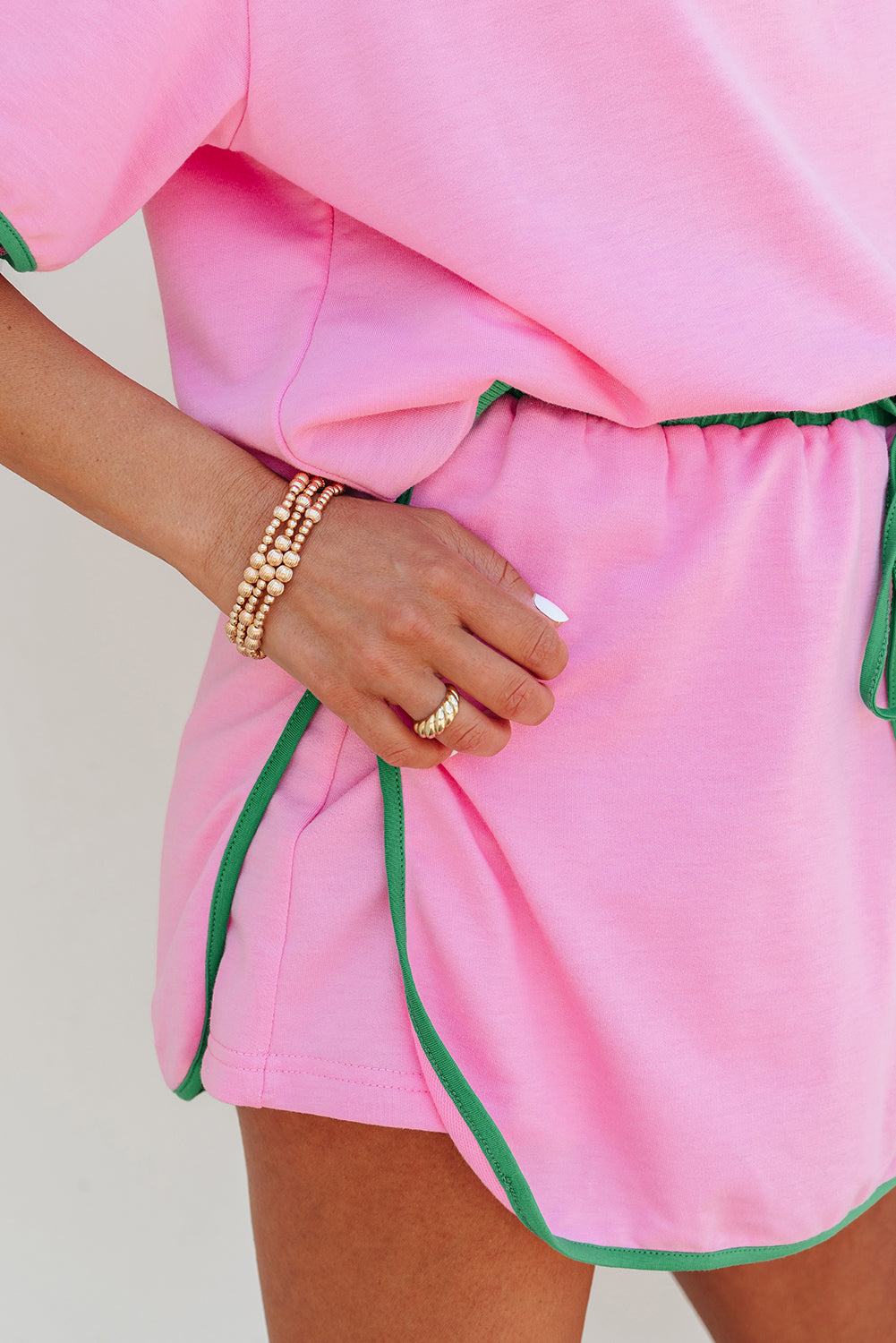 Bubblegum & Kelly Contrast Skort Set