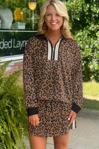 Luke & Estelle Wild Side Quarter-Zip Skirt Set