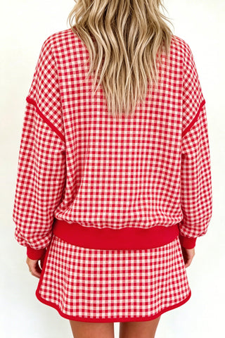 Snow Day Peppermint Gingham Top & Skort Set