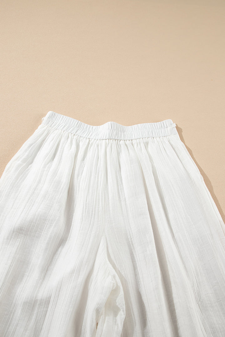 Breeze Away Wide-Leg Gauze Pants – Cloud White