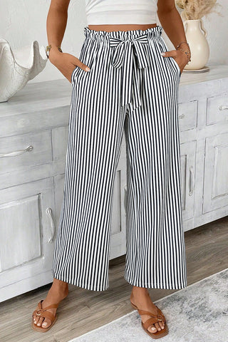 Boardwalk Breeze Striped Wide Leg Pants by Luke & Estelle