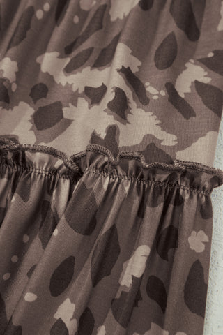 Wild Terrain Ruffle Wide Leg Leopard Print Pants
