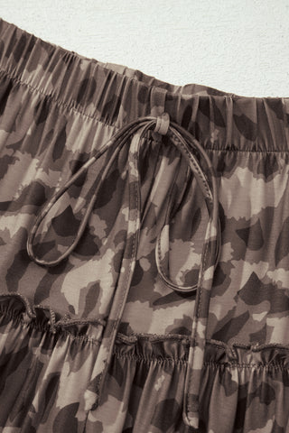 Wild Terrain Ruffle Wide Leg Leopard Print Pants