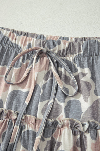 Backroads Camo Ruffle Tier Wide Leg Pants