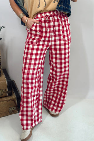 Luke & Estelle Barn Dance Gingham Tie Waist Pants