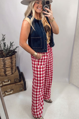 Luke & Estelle Barn Dance Gingham Tie Waist Pants