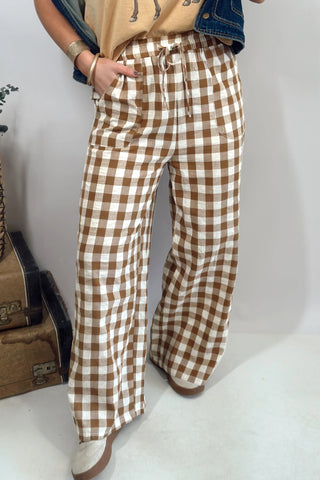 Luke & Estelle Barn Dance Gingham Tie Waist Pants