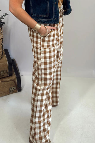 Luke & Estelle Barn Dance Gingham Tie Waist Pants