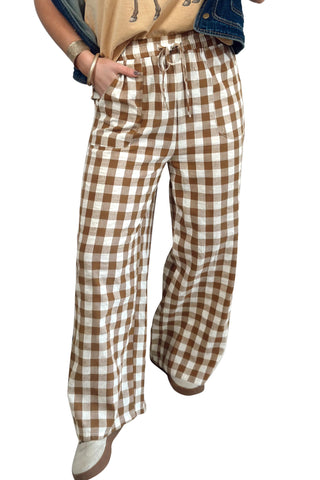 Luke & Estelle Barn Dance Gingham Tie Waist Pants
