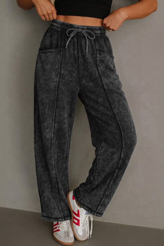 Luke & Estelle Midnight Mineral-Wash Barrel Pants