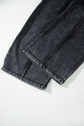 Luke & Estelle Midnight Mineral-Wash Barrel Pants