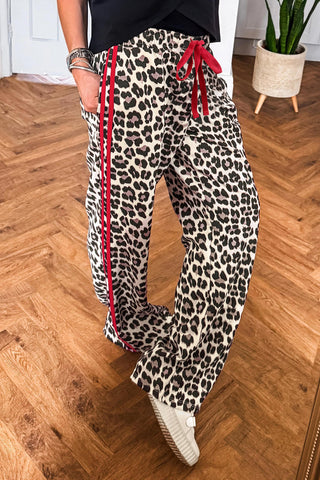 Luke & Estelle Redline Leopard Wide-Leg Pants
