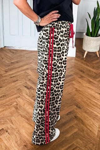 Luke & Estelle Redline Leopard Wide-Leg Pants