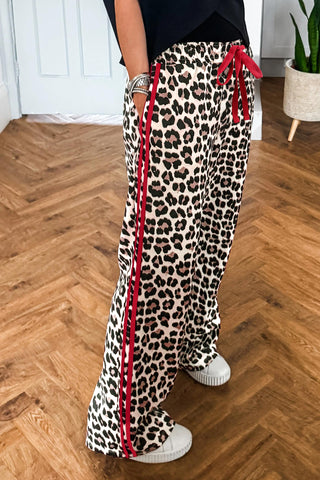 Luke & Estelle Redline Leopard Wide-Leg Pants