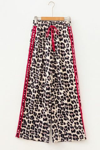 Luke & Estelle Redline Leopard Wide-Leg Pants