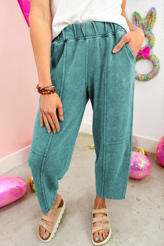 Mineral Wash Barrel Leg Pants