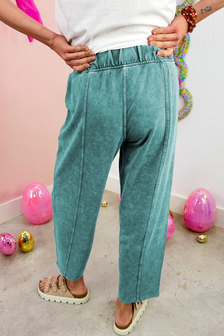 Mineral Wash Barrel Leg Pants