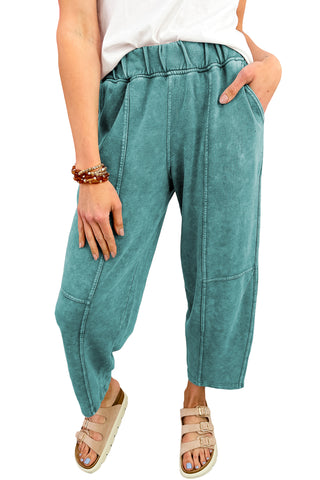 Mineral Wash Barrel Leg Pants