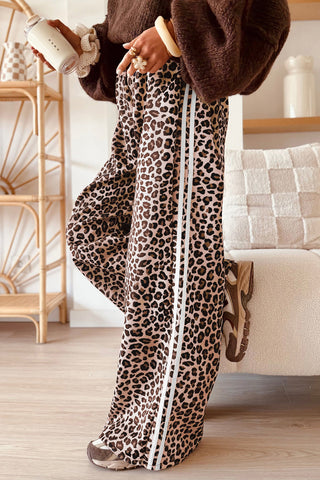 Luke & Estelle Wild Pace Leopard Stripe Wide-Leg Pants