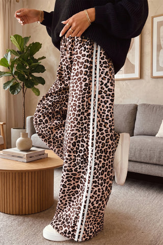 Luke & Estelle Wild Pace Leopard Stripe Wide-Leg Pants