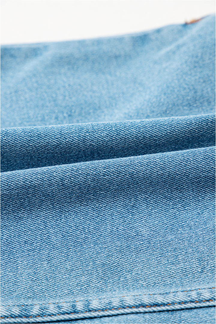 Bow Down Denim Mini Skirt