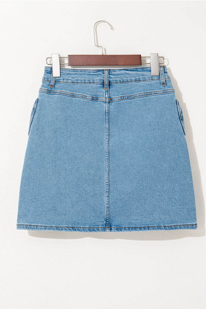 Bow Down Denim Mini Skirt