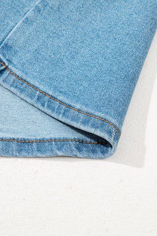 Luke & Estelle Bow Down Denim Mini Skirt